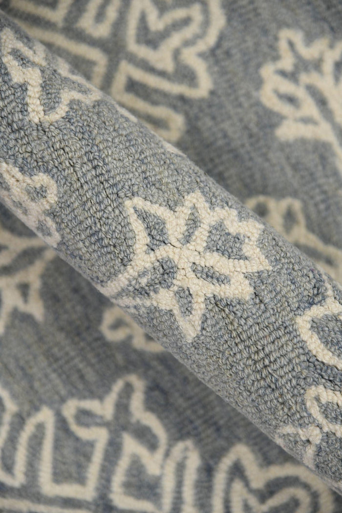 Sky Blue Wool Boston 4x6 Feet Hand-Tufted Carpet - Rug - Ouch Cart