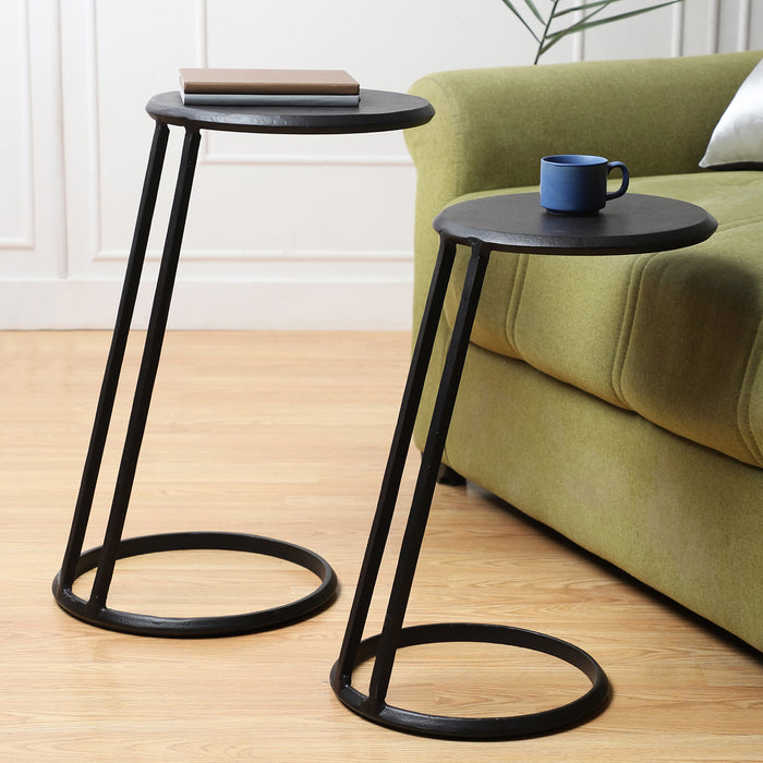 Slanted Nesting Tables by Décor de Maison in Raw Antique Gold Finish small size -ouchcart
