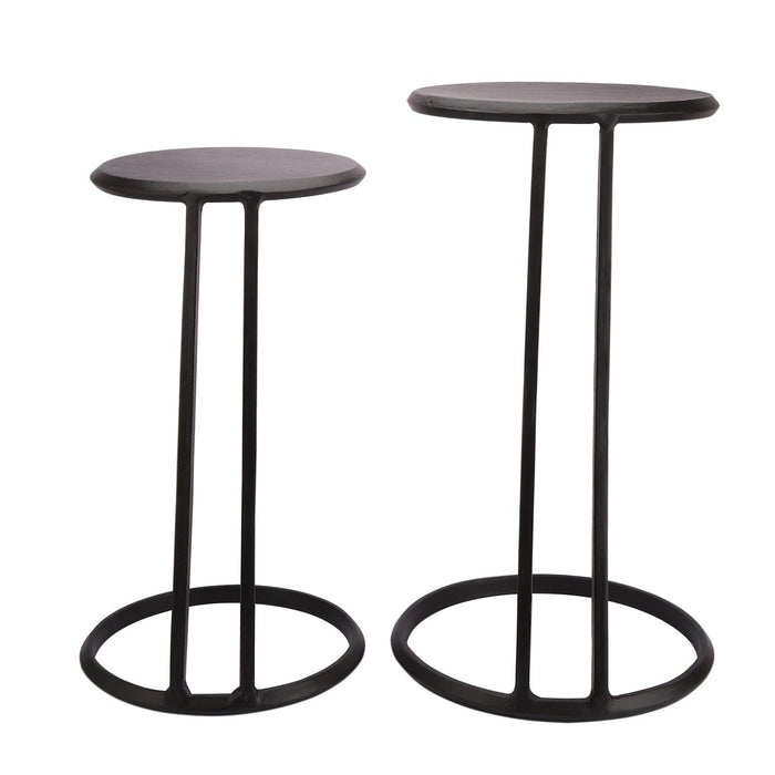 Slanted Nesting Tables by Décor de Maison in Raw Antique Gold Finish small size M.M.I. OVERSEAS