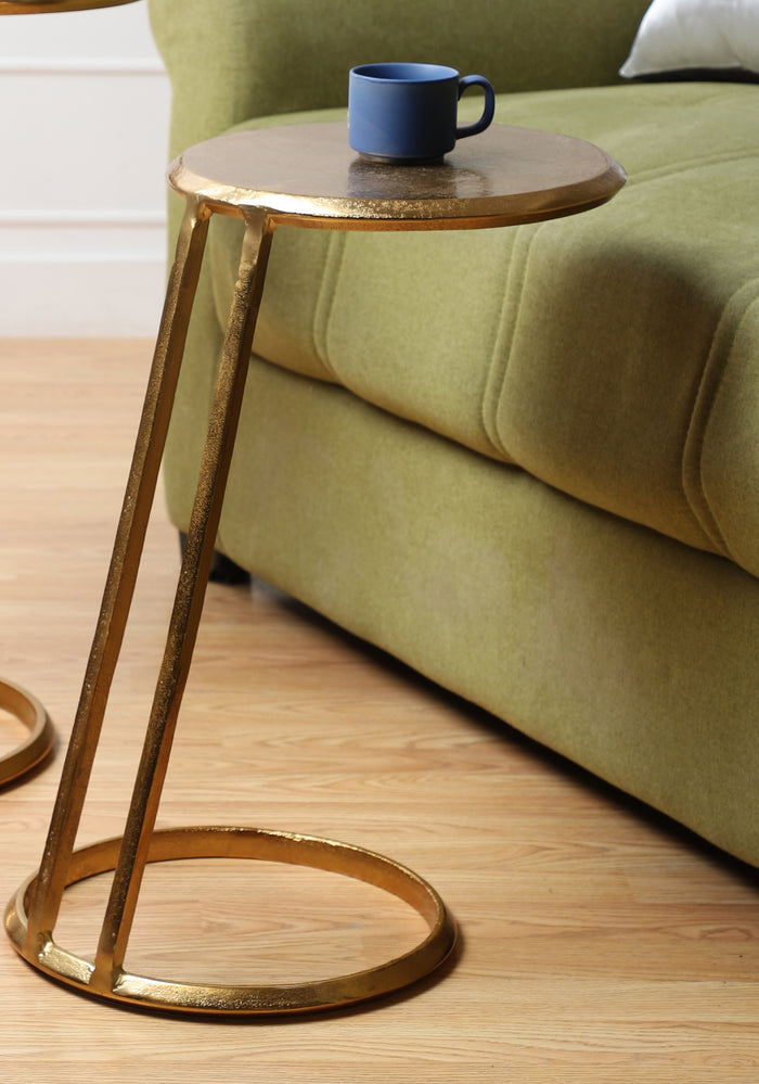 Slanted Nesting Tables by Décor de Maison in Raw Antique Gold Finish small size - OUCHCART