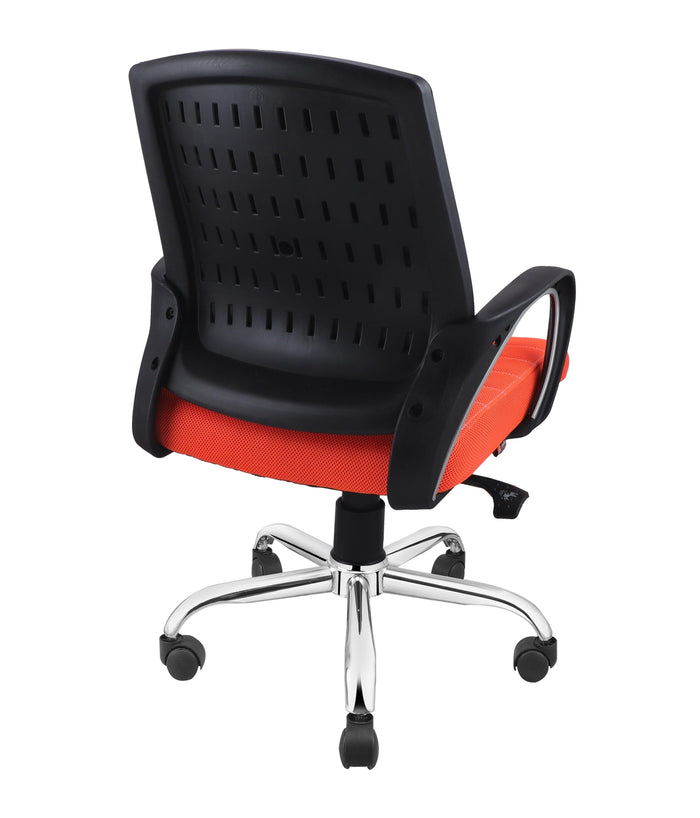 Smart Ergonomic Chair With Breathable Orange Mesh Fabric - Ouch Cart | Office chair
