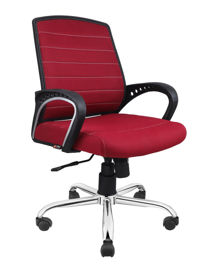 Smart Ergonomic Chair With Breathable Red Mesh Fabric - Ouch Cart