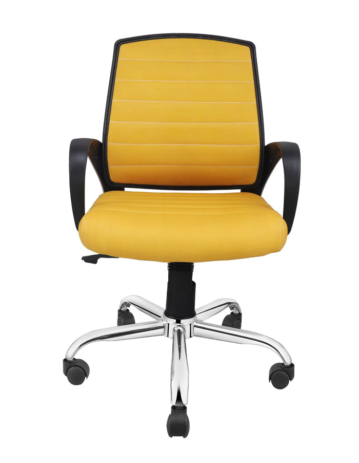 Smart Ergonomic Chair With Breathable Yellow Mesh Fabric - Ouch Cart | Office chair
