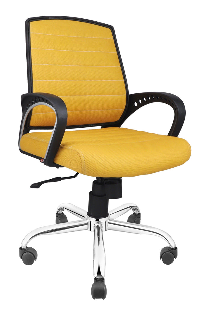 Smart Ergonomic Chair With Breathable Yellow Mesh Fabric - Ouch Cart