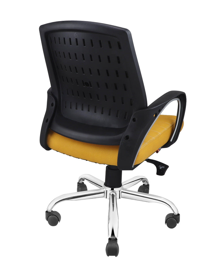 Smart Ergonomic Chair With Breathable Yellow Mesh Fabric - Ouch Cart | Office chair