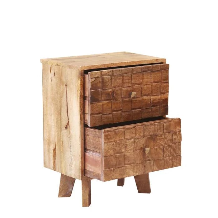 Snowdrop Solid Wood Bedside Table Ouch Cart