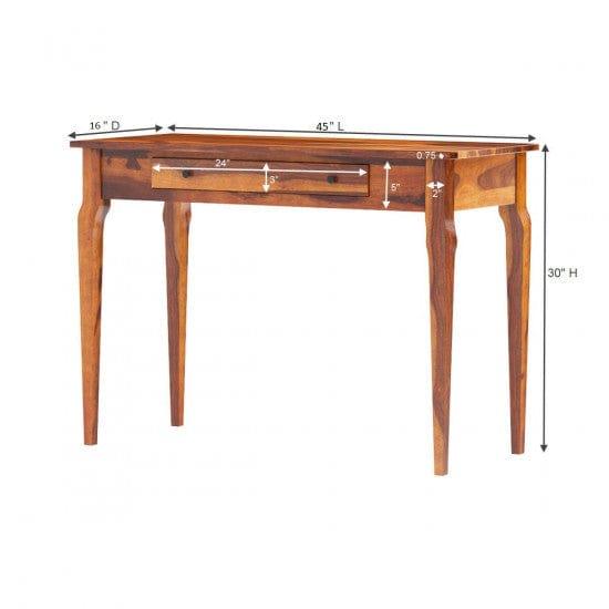 Solid Sheesham Wood Modern Console Table (Standard, Honey Finish) - Ouch Cart