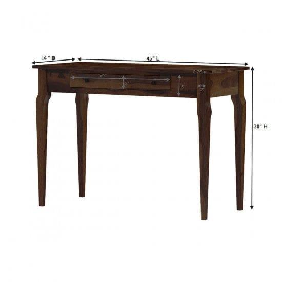 Solid Sheesham Wood Modern Console Table (Standard, Walnut Finish) - Ouch Cart