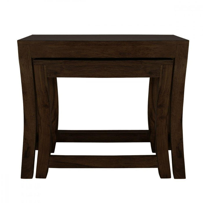 Solid Sheesham Wood Nested Tables In Walnut Finish - Ouch Cart