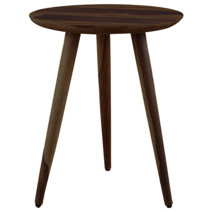 Solid Sheesham Wood Tripod End Table | Stool | Side Table | Corner Table | Sofa Side Table (Walnut) - Ouch Cart