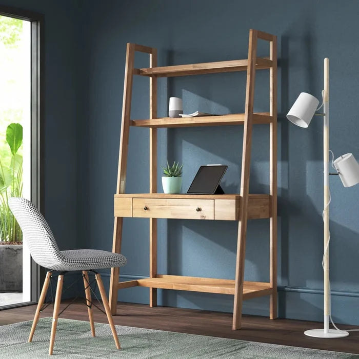 Solid Wood Base Leaning / Ladder Desk Ouch Cart