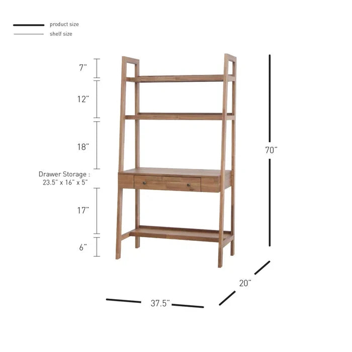 Solid Wood Base Leaning / Ladder Desk Ouch Cart