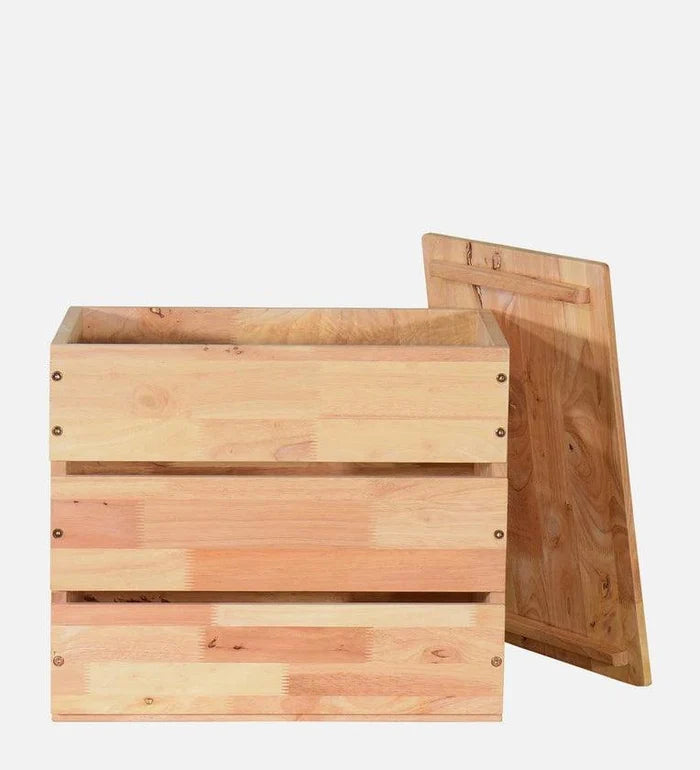 Solid Wood Coffee Table In Natural Finish - Ouch Cart