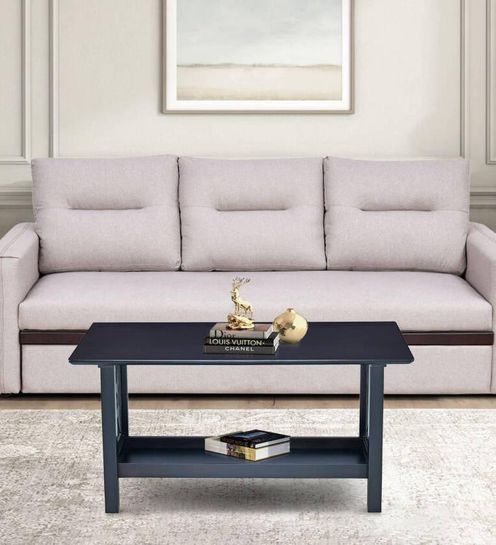 Solid Wood Coffee Table in Walnut Finish With Drawers - Ouch Cart