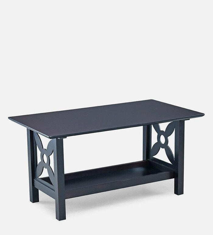 Solid Wood Coffee Table in Walnut Finish With Drawers - Ouch Cart