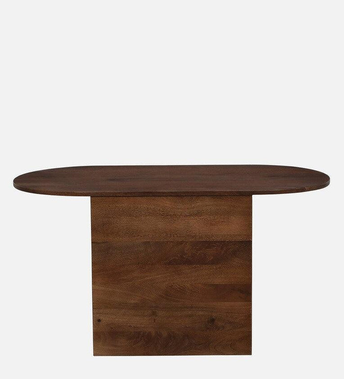 Solid Wood Coffee Table In Walnut Finish With Stool - Ouch Cart