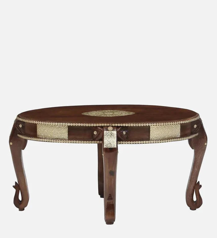 Solid Wood Coffee Table In Walnut Finish - Ouch Cart