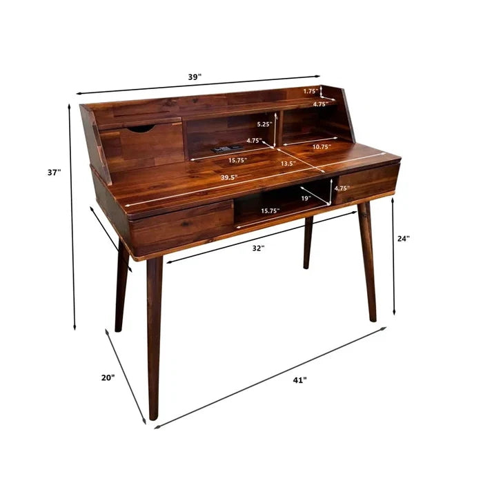 solid Wood Writing Desk ouch cart