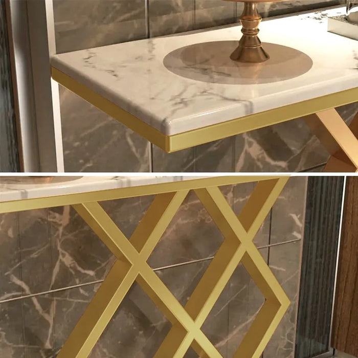 Sophisticated Iron Console Table with Clean Lines and Polished Modern Finish N.R.HOMESDECOR