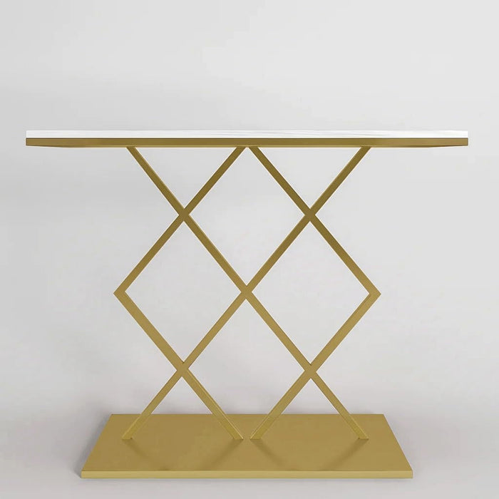 Sophisticated Iron Console Table with Clean Lines and Polished Modern Finish N.R.HOMESDECOR