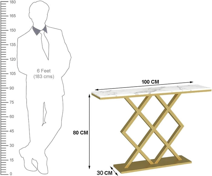 Sophisticated Iron Console Table with Clean Lines and Polished Modern Finish N.R.HOMESDECOR
