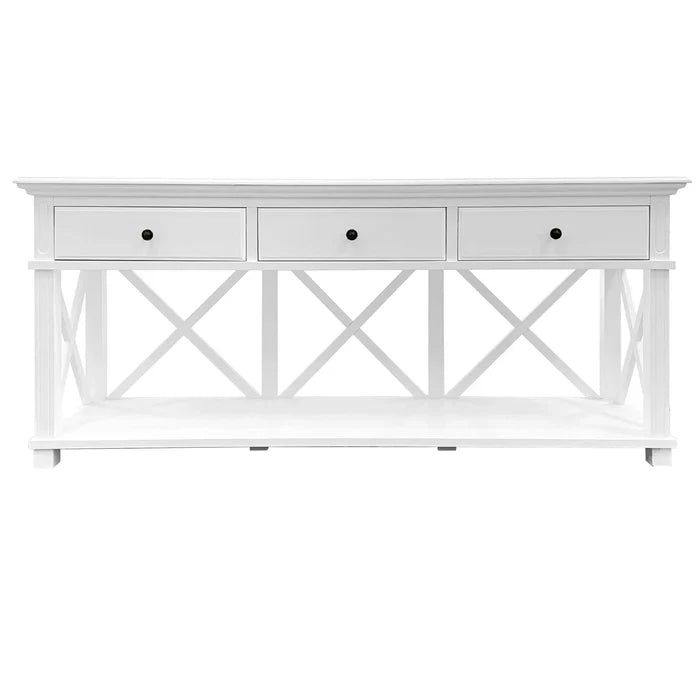 SORRENTO WHITE 3 DRAWER CONSOLE TABLE - Ouch Cart