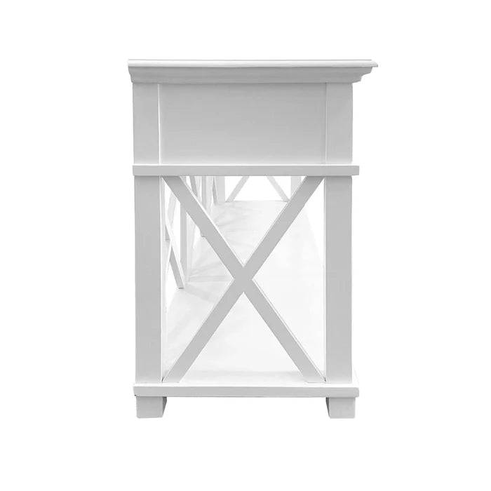 SORRENTO WHITE 3 DRAWER CONSOLE TABLE - Ouch Cart