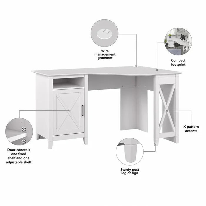 "Spacious 54'' Corner Desk for Optimized Workspace" Ouch Cart