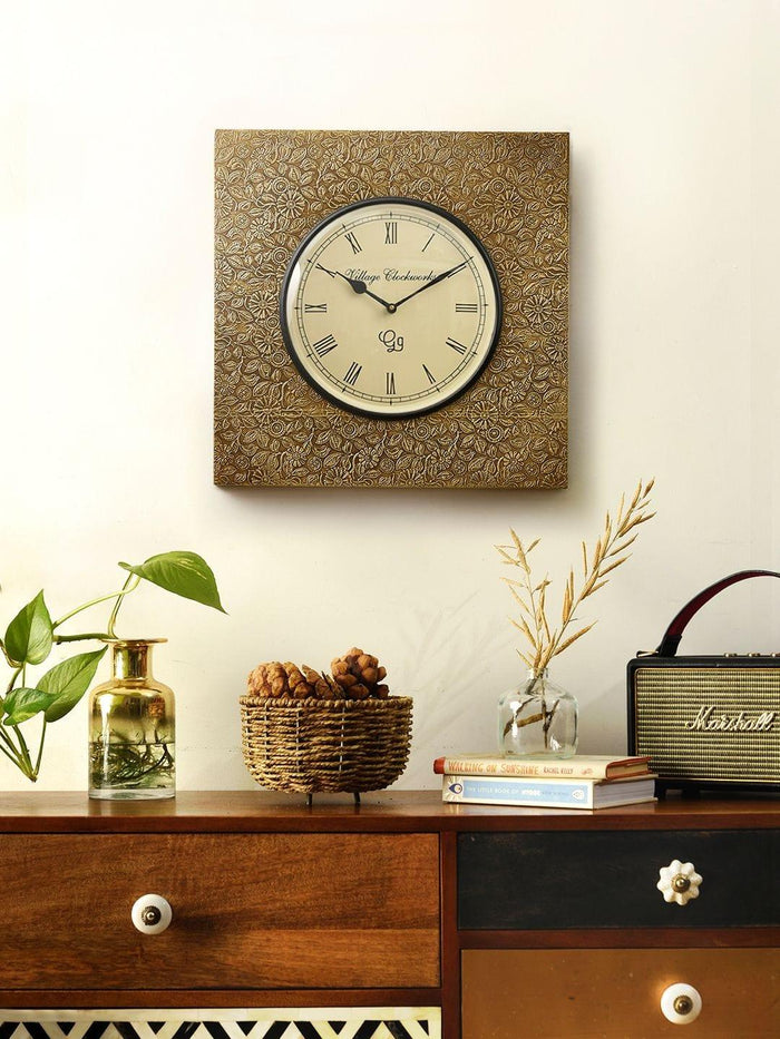 Square Embossed Brass 16 Inches - Ouch Cart