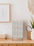 Square Four Leg Blue Dye Print Table Lamp - Ouch Cart
