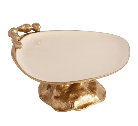 Stones Serving ware Jet Ivory enamle - Cake Stand - Ouch Cart