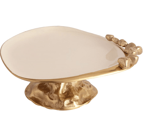 Stones Serving ware Jet Ivory enamle - Cake Stand - Ouch Cart