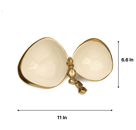 Stones Servingware Ivory enamle - Double Bowl Platter - Ouch Cart