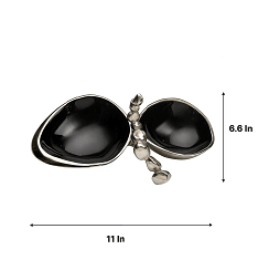 Stones Servingware Jet Black enamle - Double Bowl Platter - Ouch Cart