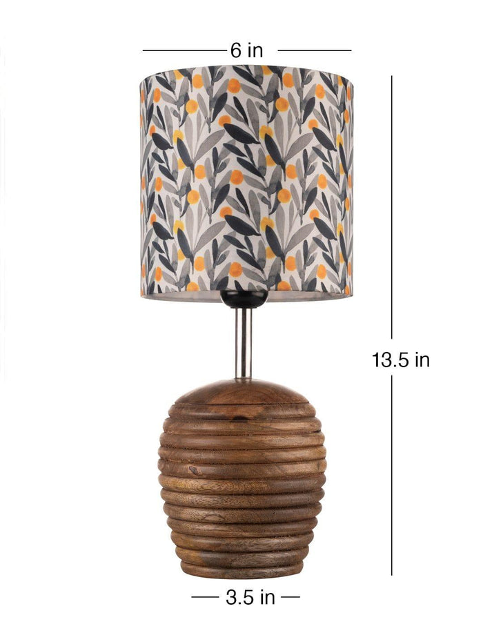 Stripped Brown Lamp with Yellow Leaves multicolor shade - Ouch Cart