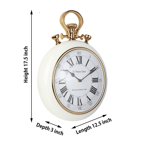 Sullivan - the White and Gold wall clock - Ouch Cart
