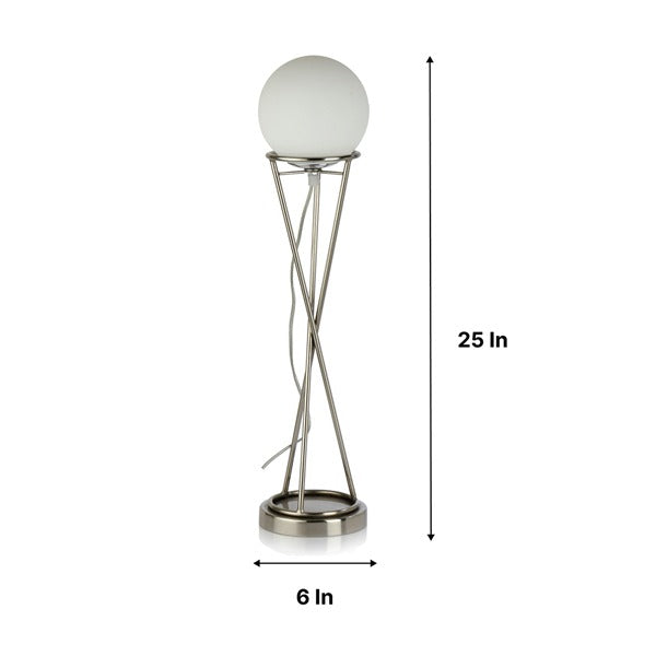 " Sybil's Orb" Silver by Décor de Maison silver table lamp in Pewter finish M.M.I. OVERSEAS