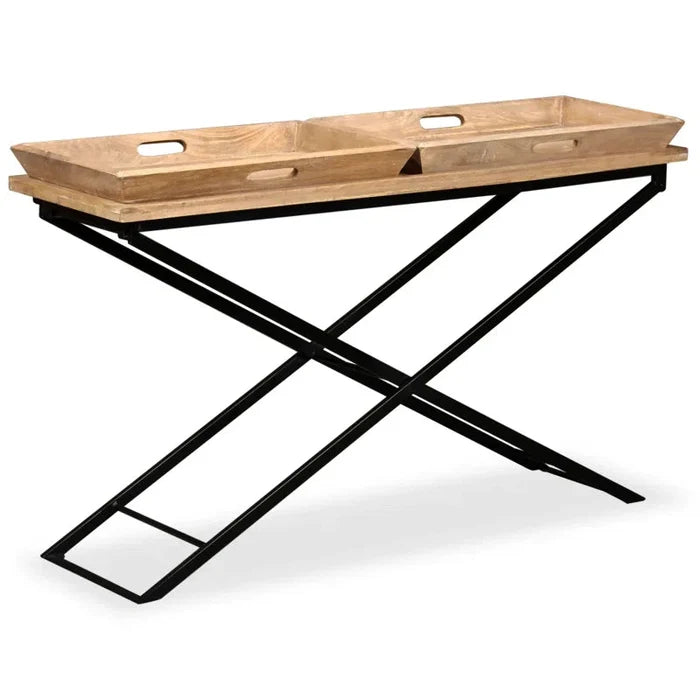 Tania 130cm Solid Wood Console Table ouch cart