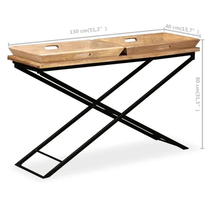 Tania 130cm Solid Wood Console Table ouch cart