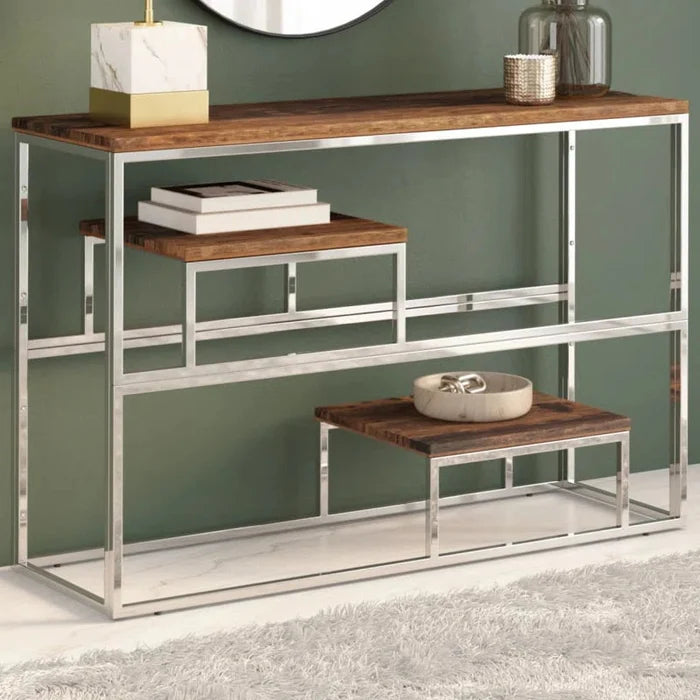 Tatiana Solid Wood Top Console Table Ouch Cart