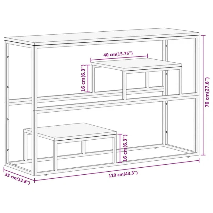 Tatiana Solid Wood Top Console Table Ouch Cart