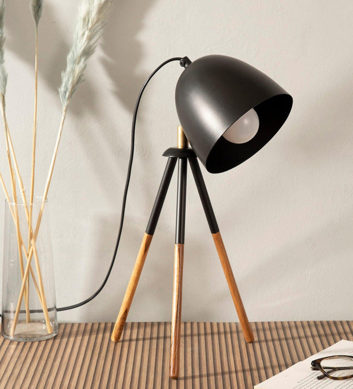 Teak Bud Desk Lamp Black - Ouch Cart