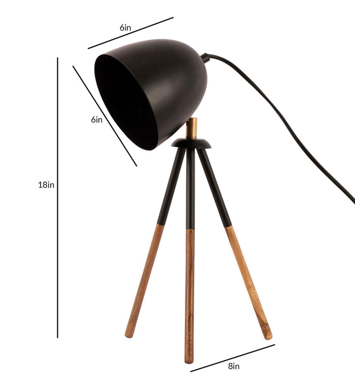 Teak Bud Desk Lamp Black - Ouch Cart