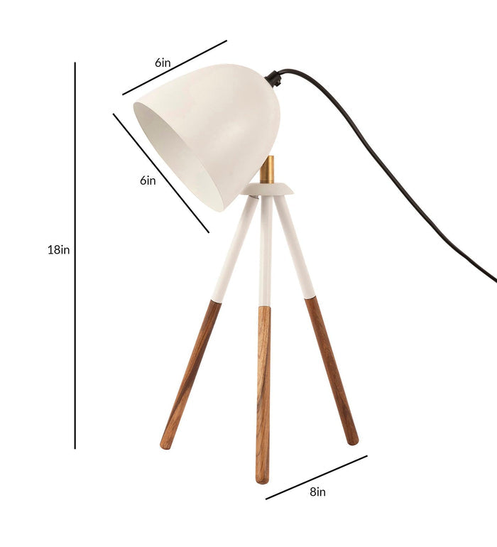 Teak Bud Desk Lamp White - Ouch Cart