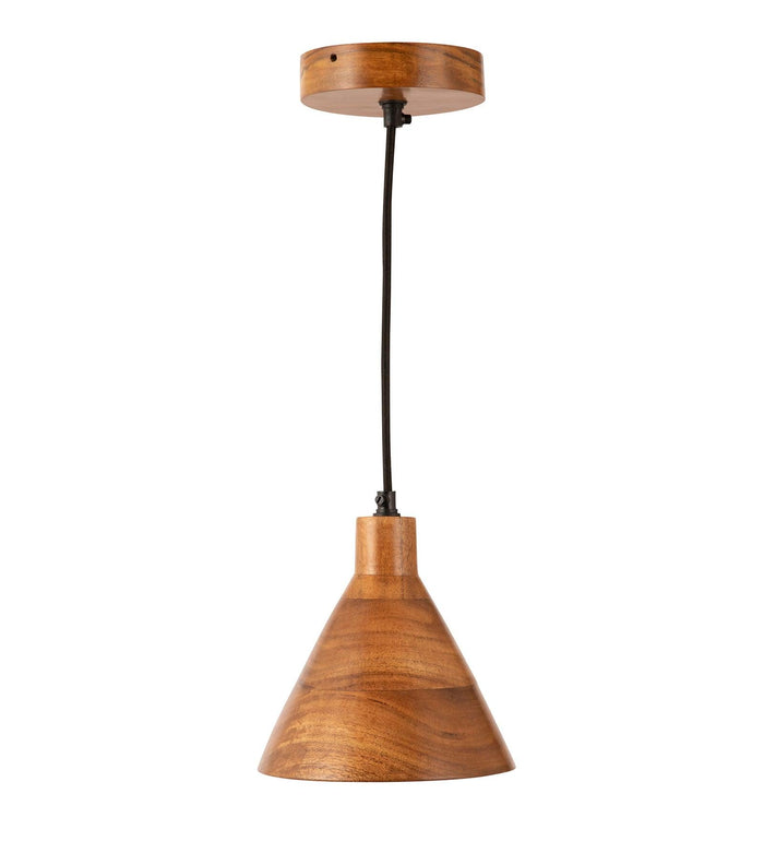 Teak Wood Cased Pendant Light - Ouch Cart