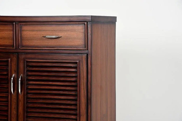 Teak Wood Meenakshi Cabinet Shoe Rack - Ouch Cart