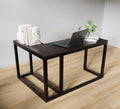 Teresa L Shaped Study Table in Brown Color - Ouch Cart