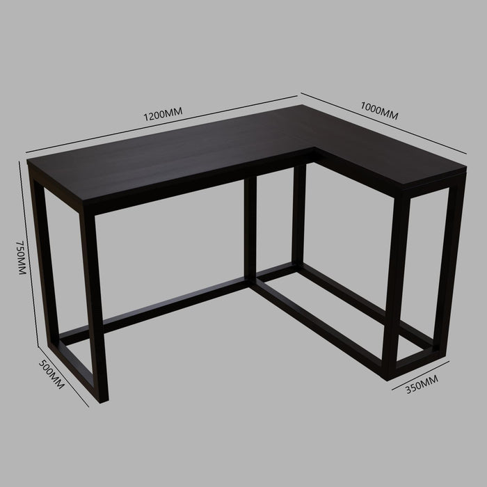 Teresa L Shaped Study Table in Brown Color - Ouch Cart