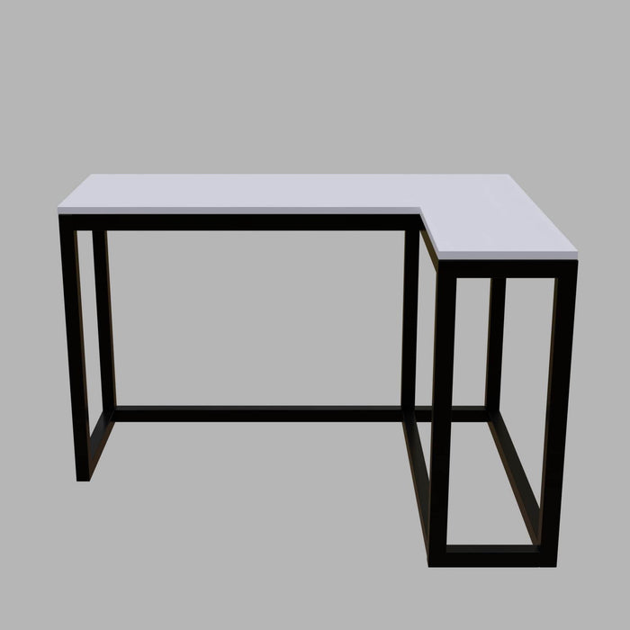 Teresa L Shaped Study Table in White Color - Ouch Cart