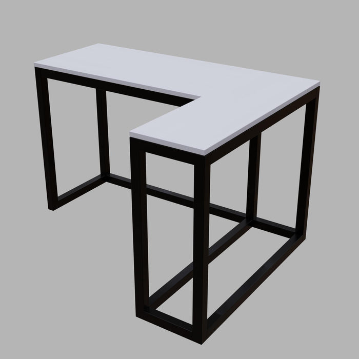 Teresa L Shaped Study Table in White Color - Ouch Cart